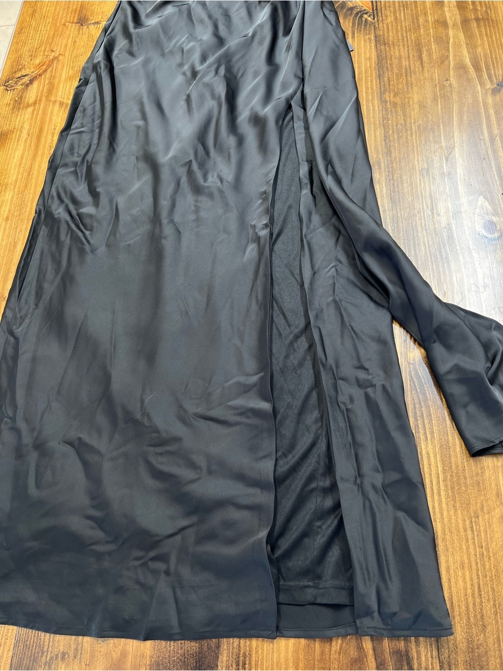Lulus Signature Elegance Black Satin One-Shoulder Maxi Dress Size XL NWT - Picture 8 of 14